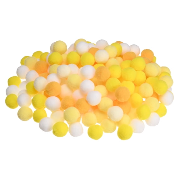 Uxcell 200-Pack Pom Poms for Craft, 0.79" (20mm) Polyester Yellow Series Soft and Fluffy Pompom Multicolor PomPoms Balls