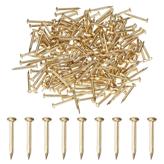 Uxcell 200-Pack Small Tiny Nails, 1.2mm x 12mm Brass Nails Hardware Round Head