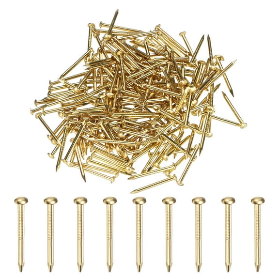 Uxcell 200-Pack Small Tiny Nails, 1.2mm x 15mm Brass Nails Hardware Round Head