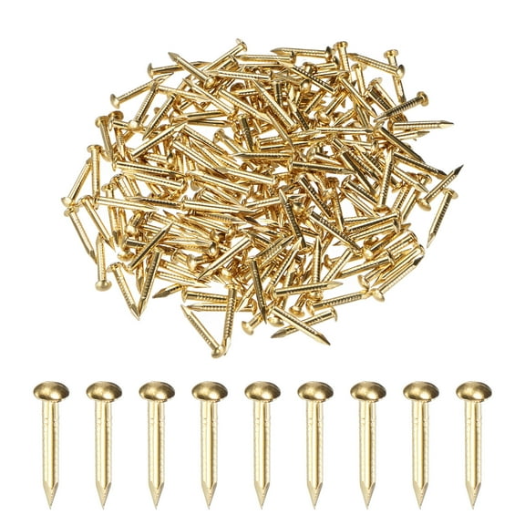 Uxcell 200-Pack Small Tiny Nails, 1.5mm x 12mm Brass Nails Hardware Round Head