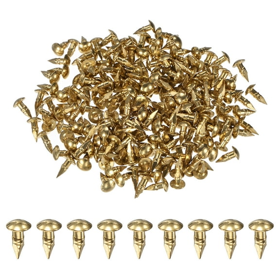Uxcell 200-Pack Small Tiny Nails, 2.8mm x 10mm Brass Nails Hardware Round Head