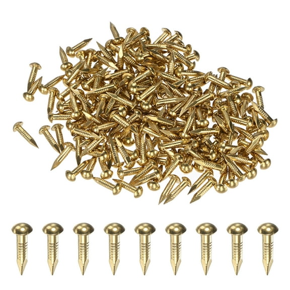 Uxcell 200-Pack Small Tiny Nails, 2.8mm x 15mm Brass Nails Hardware Round Head