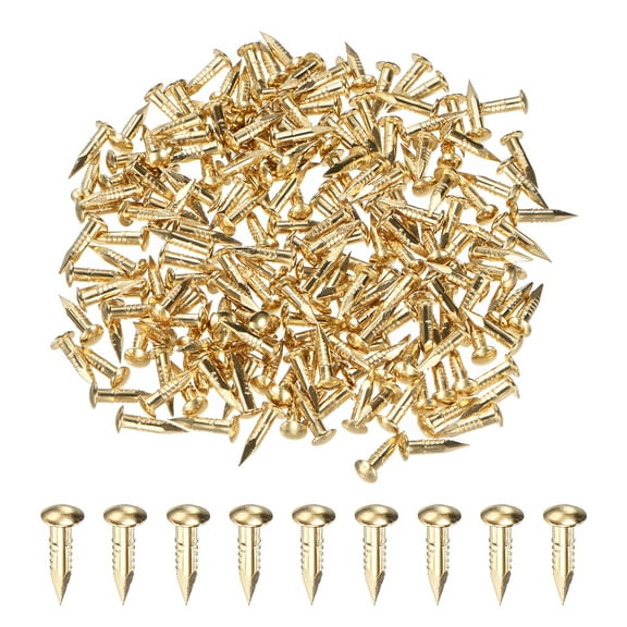 Uxcell 200-Pack Small Tiny Nails, 2mm x 10mm Brass Nails Hardware Round Head