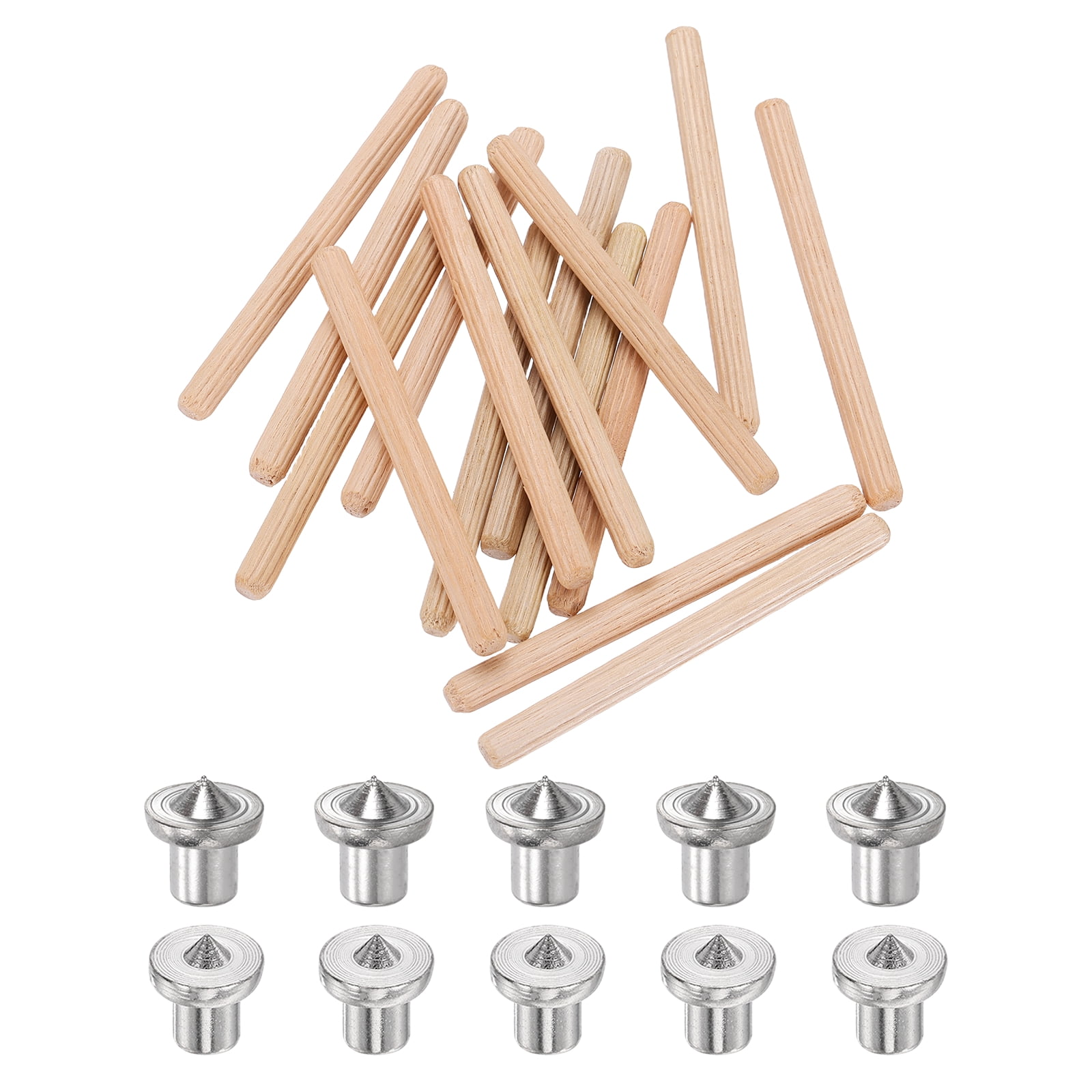 Grooved Rod Uxcell 200 Pack Wood Dowel Pins, 3/20