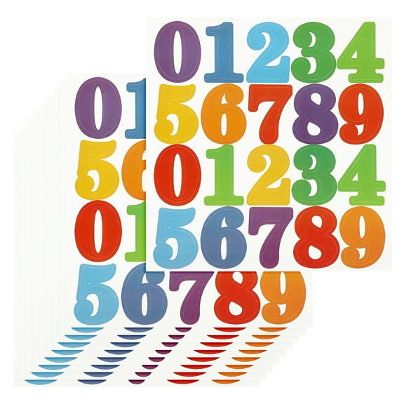 Uxcell 200 Pcs 10 Sheets Mailbox Numbers, 1 Inch Waterproof Vinyl Multicolor Mailbox Numbers for Outside Self Adhesive Number Stickers