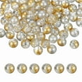 thumbnail image 1 of Uxcell 100 Pcs Crackle Glass Beads for Jewelry Making 10mm Round Beads Gold/Silver, 1 of 7