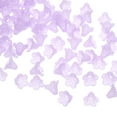 thumbnail image 1 of Uxcell 200 Pcs Acrylic Frosted Flower Beads Trumpet Flower Beads, Purple, 1 of 6