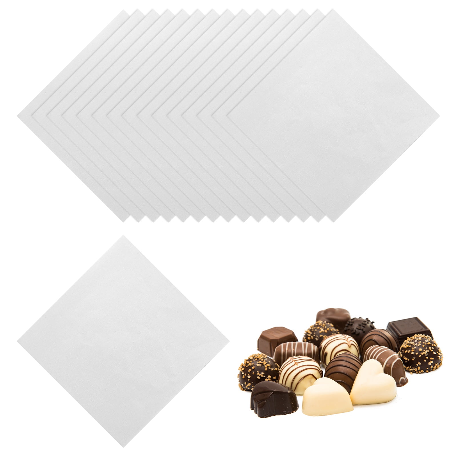 Uxcell 200 Pcs Candy Foil Wrappers, 7.87 x 7.87 Inch Aluminium Foil Chocolate Bar Square Wrappers for Tea Brownies DIY Packaging Wedding Party Decoration, Silver