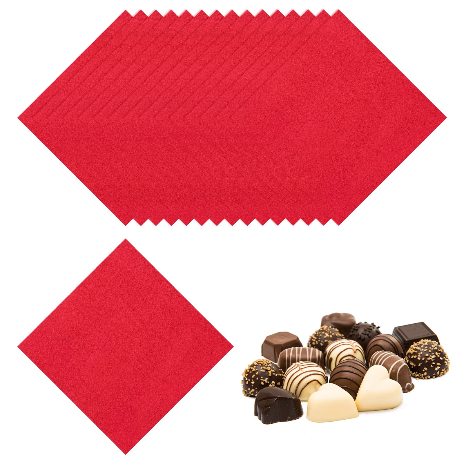 Uxcell 200 Pcs Candy Foil Wrappers, 7.87 x 7.87 Inch Aluminium Foil Chocolate Bar Square Wrappers for Tea Brownies DIY Packaging Wedding Party Decoration, Red (Orange Peel)