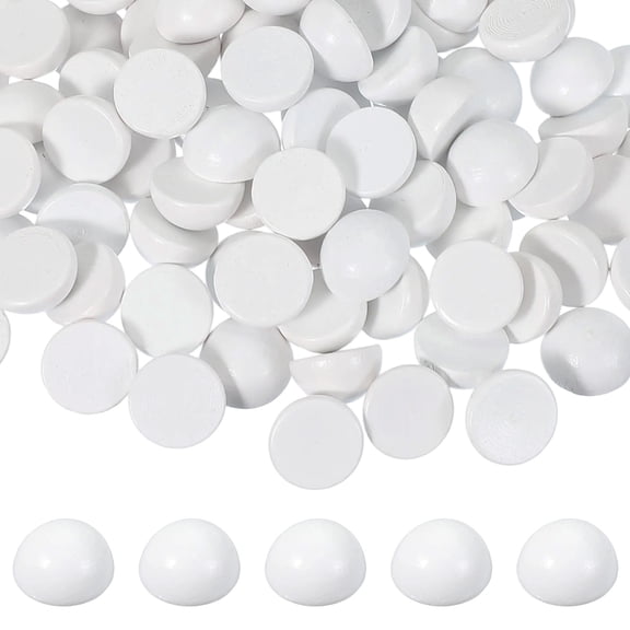 Uxcell 150 Pcs Half Wooden Beads, 0.6 Inch(15mm) Unfinished Natural Split Wood Balls, Wooden Half Sphere for Paint DIY Crafts Art Projects Party Decoration, White