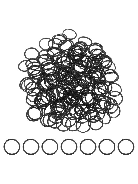 200 Pcs Open Jump Rings, 14mm Split Metal O Ring 1.2mm Thick Keychains Connector Ring for Jewelry Making DIY Necklaces Bracelet Earrings Craft Making, Deep Black