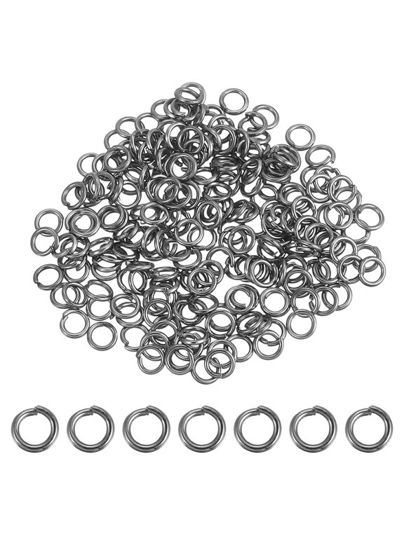 200 Pcs Open Jump Rings, 3mm Split Metal O Ring 0.5mm Thick Keychains Connector Ring for Jewelry Making DIY Necklaces Bracelet Earrings Craft Making, Bright Black