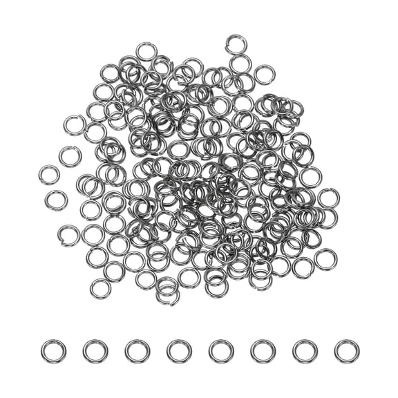 Uxcell 200 Pcs Open Jump Rings, 4mm Split Metal O Ring 0.7mm Thick Keychains Connector Ring for Jewelry Making DIY Necklaces Bracelet Earrings Craft Making, Gun Black