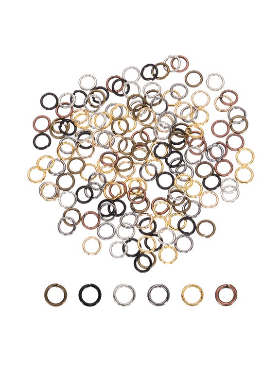 200 Pcs Open Jump Rings, 5mm Split Metal O Ring 0.7mm Thick Keychains Connector Ring for Jewelry Making DIY Necklaces Bracelet Earrings Craft Making, Mixed Colors
