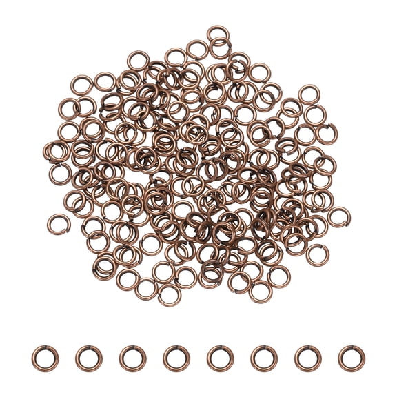 Uxcell 200Pcs Open Jump Rings, 5mm Split Metal O Ring 0.7mm Thick Keychains Connector Ring for Jewelry Making DIY Necklaces Bracelet Earrings Craft Making, Copper