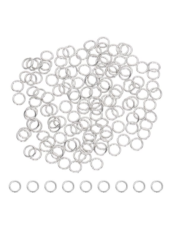 200 Pcs Open Jump Rings, 5mm Split Metal O Ring 0.7mm Thick Keychains Connector Ring for Jewelry Making DIY Necklaces Bracelet Earrings Craft Making, White Silver