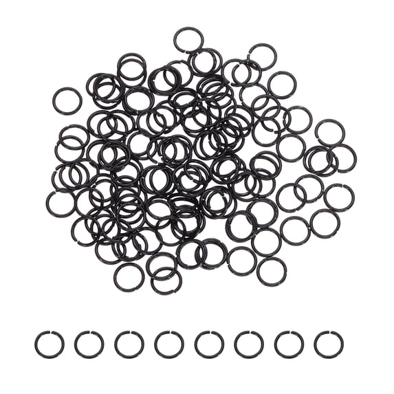Uxcell 200 Pcs Open Jump Rings, 6mm Split Metal O Ring 0.7mm Thick Keychains Connector Ring for Jewelry Making DIY Necklaces Bracelet Earrings Craft Making, Black