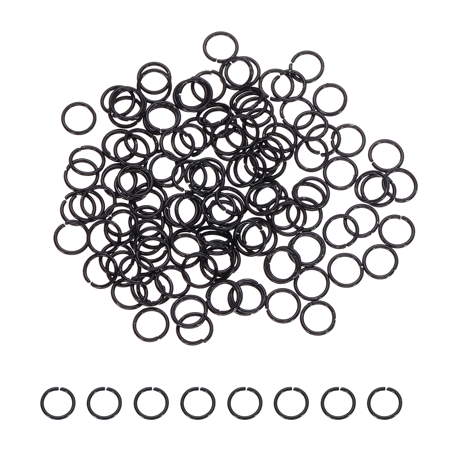 Uxcell 200 Pcs Open Jump Rings, 6mm Split Metal O Ring 0.7mm Thick Keychains Connector Ring for Jewelry Making DIY Necklaces Bracelet Earrings Craft Making, Black