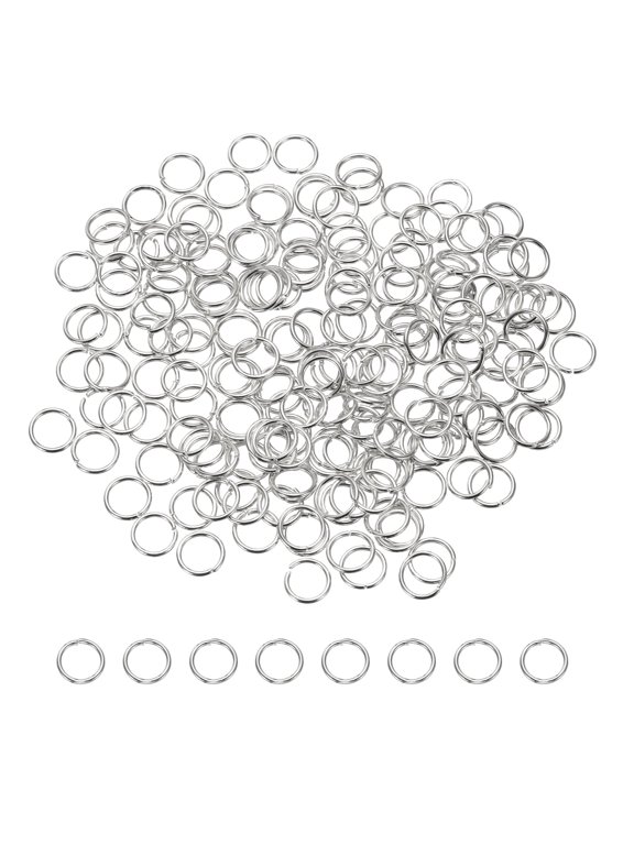 200 Pcs Open Jump Rings, 7mm Split Metal O Ring 0.7mm Thick Keychains Connector Ring for Jewelry Making DIY Necklaces Bracelet Earrings Craft Making, Silver Tone