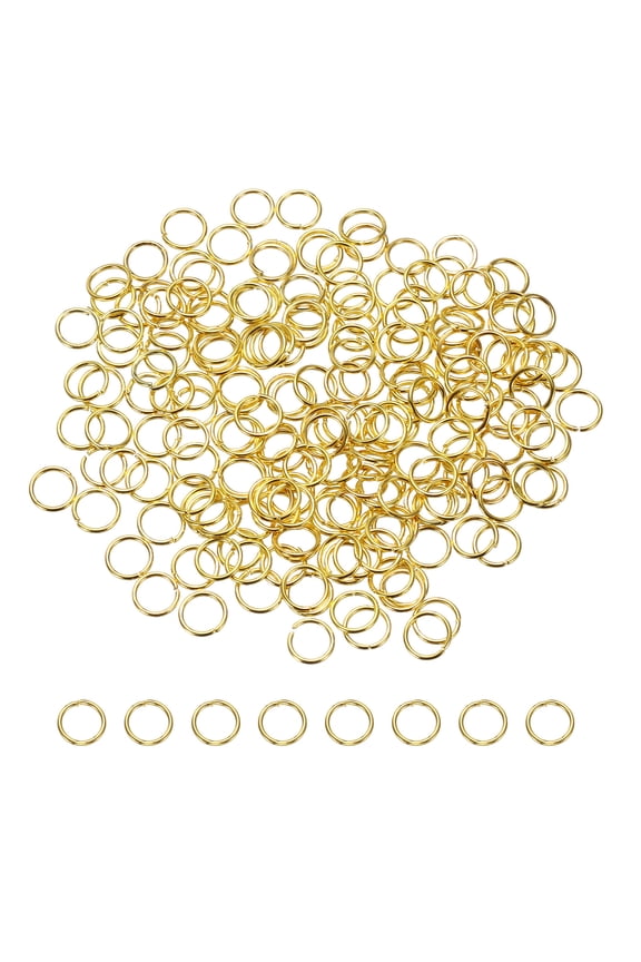 200 Pcs Open Jump Rings, 7mm Split Metal O Ring 0.7mm Thick Keychains Connector Ring for Jewelry Making DIY Necklaces Bracelet Earrings Craft Making, Gold