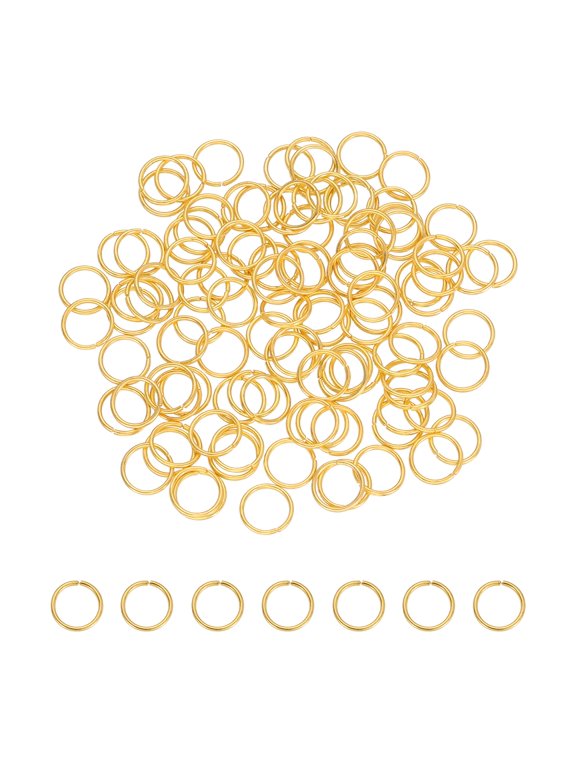 200 Pcs Open Jump Rings, 7mm Split Metal O Ring 0.7mm Thick Keychains Connector Ring for Jewelry Making DIY Necklaces Bracelet Earrings Craft Making, Matte Gold