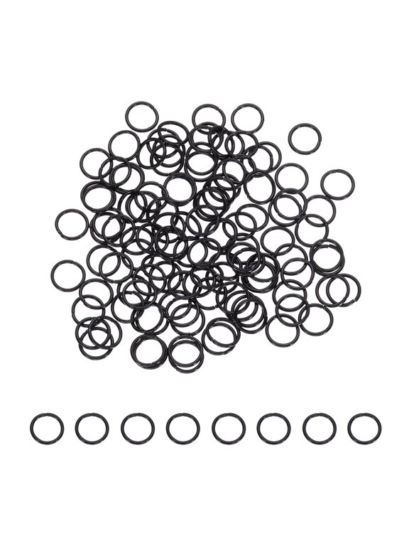 200 Pcs Open Jump Rings, 8mm Split Metal O Ring 0.9mm Thick Keychains Connector Ring for Jewelry Making DIY Necklaces Bracelet Earrings Craft Making, Black