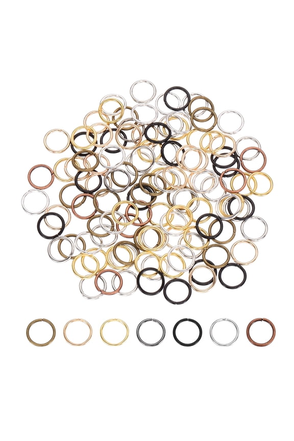 200 Pcs Open Jump Rings, 8mm Split Metal O Ring 0.9mm Thick Keychains Connector Ring for Jewelry Making DIY Necklaces Bracelet Earrings Craft Making, Mixed Colors