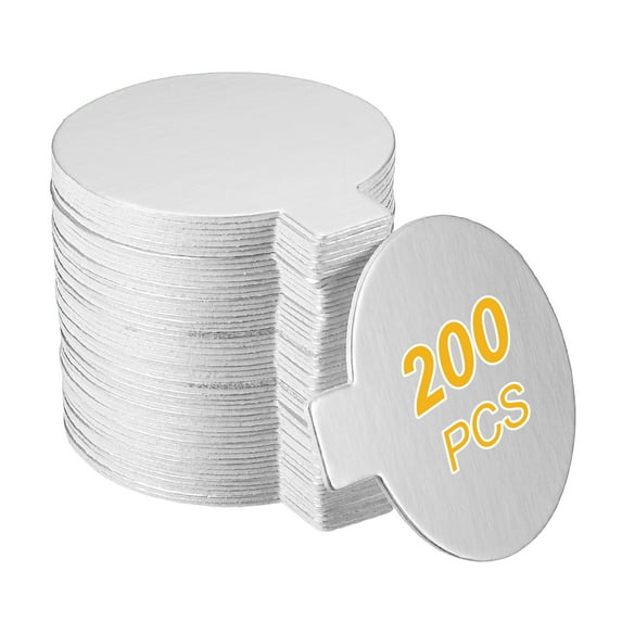 Uxcell 200 Pcs Round Cake Board with Tab, 2.36 Inch Round Cupcake Base Small Cake Plates for Dessert Cupcake Display Parties Weddings Birthdays, Silver Tone