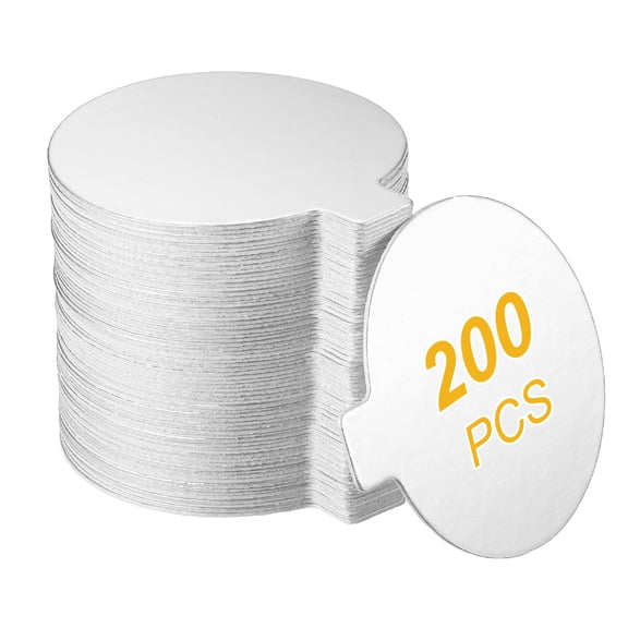Uxcell 200 Pcs Round Cake Board with Tab, 3.15 Inch Round Cupcake Base Small Cake Plates for Dessert Cupcake Display Parties Weddings Birthdays, Silver Tone