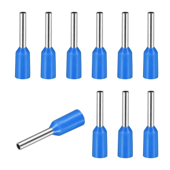 Uxcell 200 Pcs Wire Ferrule Connectors VE0306 - 28AWG Crimp Copper Ferrules Terminals Connector Insulated Cord End Terminal for Electrical Projects Industrial Chemical Industry, Blue