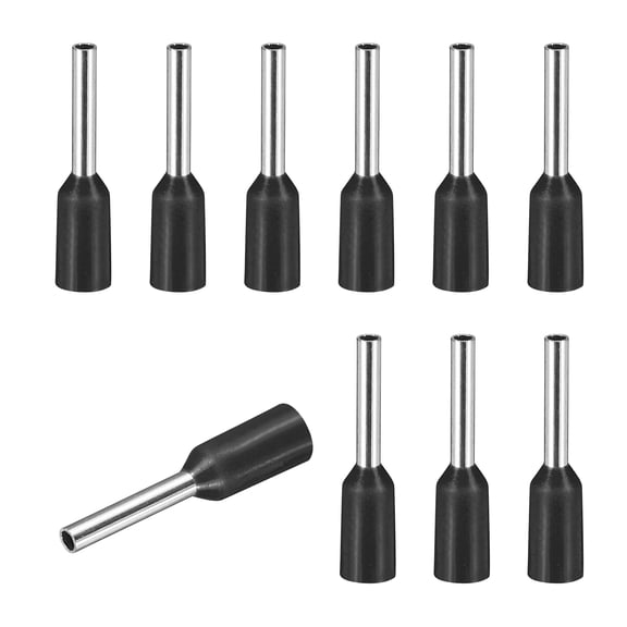 Uxcell 200 Pcs Wire Ferrule Connectors VE0306 - 28AWG Crimp Copper Ferrules Terminals Connector Insulated Cord End Terminal for Electrical Projects Industrial Chemical Industry, Black