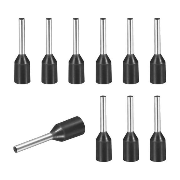 Uxcell 200 Pcs Wire Ferrule Connectors VE0508 - 24AWG Crimp Copper Ferrules Terminals Connector Insulated Cord End Terminal for Electrical Projects Industrial Chemical Industry, Black