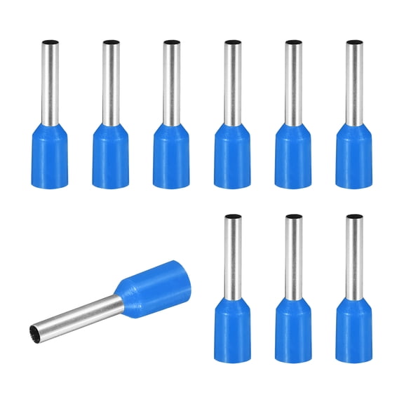 Uxcell 200 Pcs Wire Ferrule Connectors VE1510 - 16AWG Crimp Copper Ferrules Terminals Connector Insulated Cord End Terminal for Electrical Projects Industrial Chemical Industry, Blue