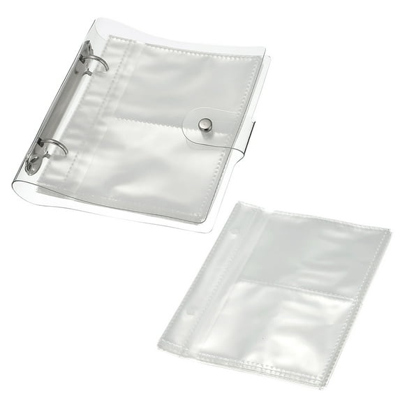 Uxcell 200 Pockets Mini Photo Album with 50 Pages 2.5x3.5" Refillable Double Side 2 Grids Sleeve, Clear