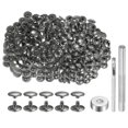 thumbnail image 1 of Uxcell 200 Sets Leather Rivets 12mm x 8mm Metal with 3 Setter Tools for Craft, Gunmetal, 1 of 6