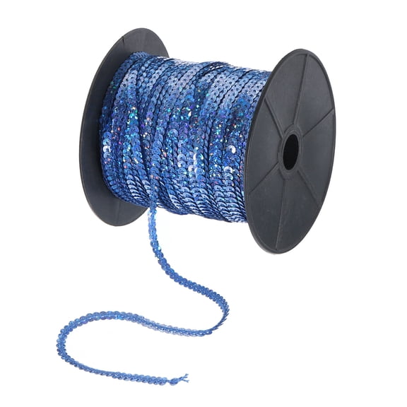 Uxcell 200 Yards x 0.16 Inch Flat Sequin Strip Laser Sequins Fabric Paillette Spangle Sequins Trim Bling Light Blue