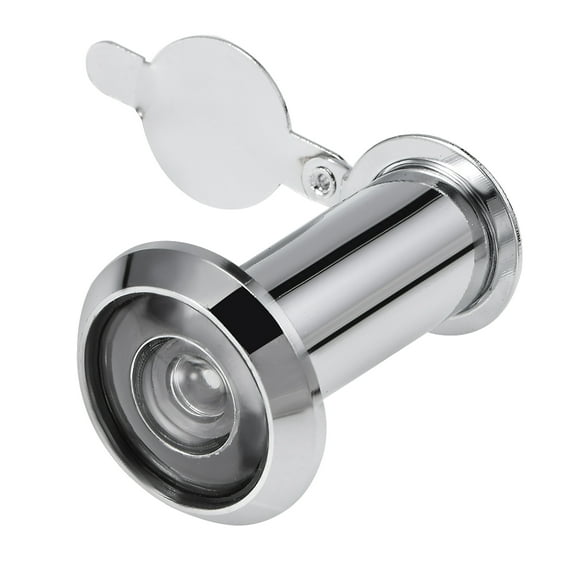 Uxcell 200-degree Door Viewer Peephole w Cover for Thick Doors Part Solid Brass Silver Tone 1pcs 1