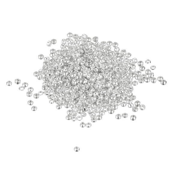 Uxcell 2000 Pack 1.5mm Round Crimp Beads Making Crimp End Spacer Bead, Silver Tone