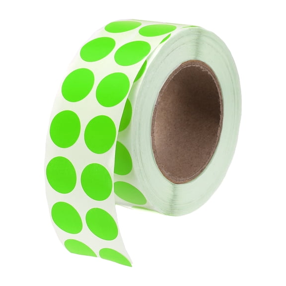 Uxcell 2000 Pcs Colored Dots Stickers, 1/2" Adhesive Round Color Coding Labels Sticky Polka Circle Price Stickers for Classroom Office Paper, Fluorescent Green (2000 Pcs Per Roll, 1 Roll)