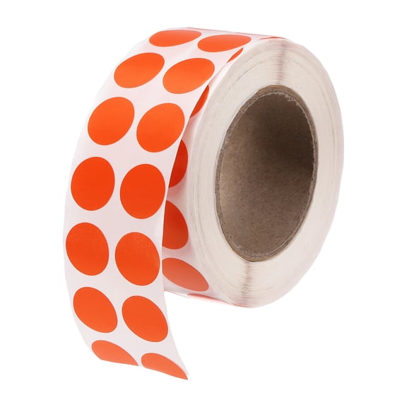 Uxcell 2000 Pcs Colored Dots Stickers, 1/2" Adhesive Round Color Coding Labels Sticky Polka Circle Price Stickers for Classroom Office Papers, Fluorescent Red (2000 Pcs Per Roll, 1 Roll)