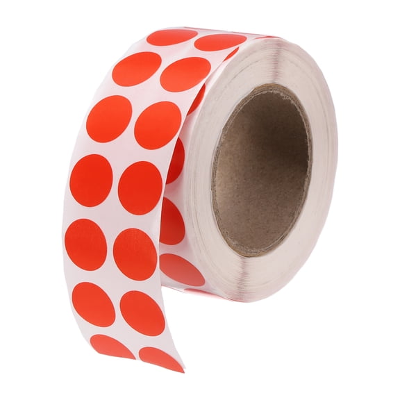Uxcell 2000 Pcs Colored Dots Stickers, 1/2" Adhesive Round Color Coding Labels Sticky Polka Circle Price Stickers for Classroom Office Papers Shop, Red (2000 Pcs Per Roll, 1 Roll)