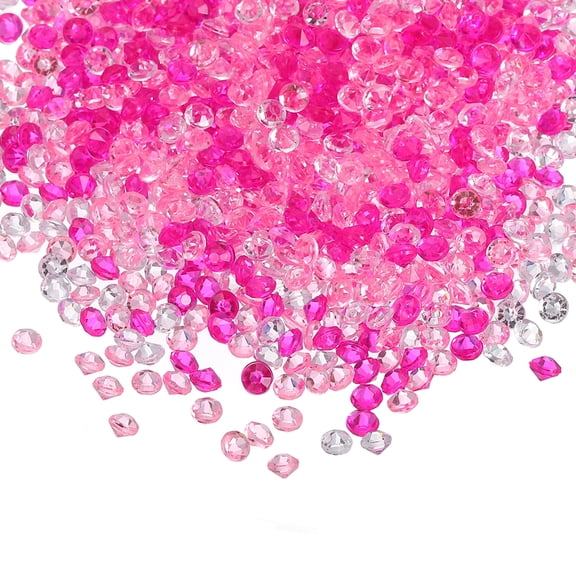 Uxcell 2000Pcs Wedding Table Scatter Confetti Diamond, 4mm Acrylic Bulk Fake Crystals Vase Diamonds Decorations for Table Centerpiece Wedding Bridal Party Vase Beads, Pink Tones