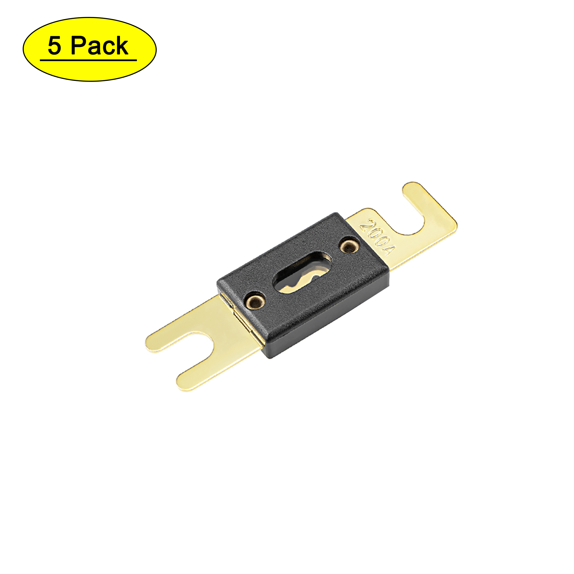 Uxcell 200Amp ANL Fuse DC 32 Volt for Automotive Car Audio Amplifier Inverter Replacement Metal Black 5pcs