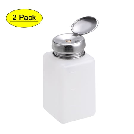 Uxcell 200ML Alcohol Liquid Press Pumping Dispenser Nail Polish Empty Bottle 2 Pack