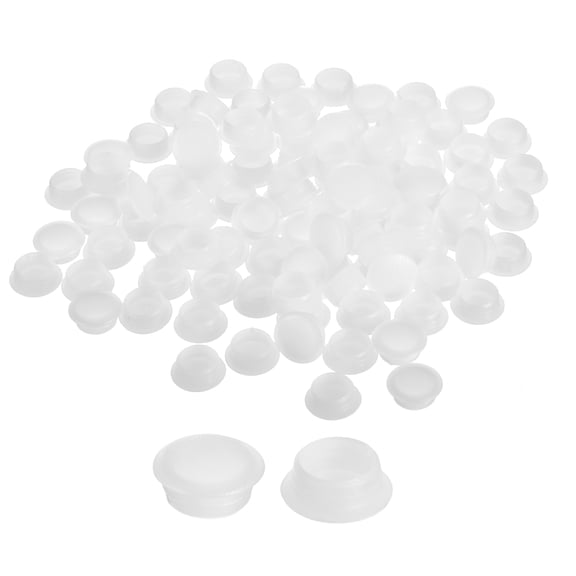 Uxcell 200Pack 12mm(15/32") Dia Plastic Screw Hole Plugs Thread Type Covers, Clear