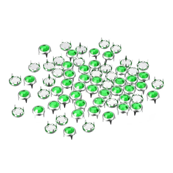 200Pack 6mm Rhinestone Stud Refills Embellishment Decorative Rivets Green