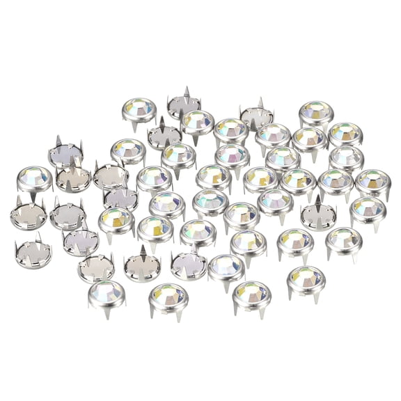 200Pack 8mm Rhinestone Stud Refills Embellishment Decorative Rivet Colorful White