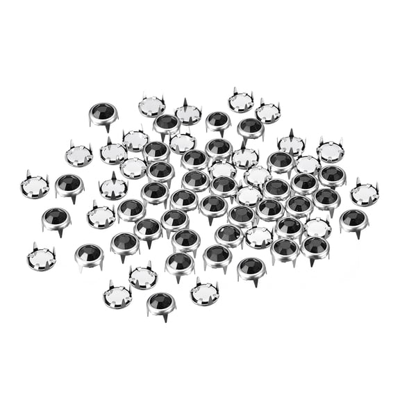 Uxcell 200 Pcs 6mm Rhinestone Stud Refills Embellishment Decorative Rivets Black