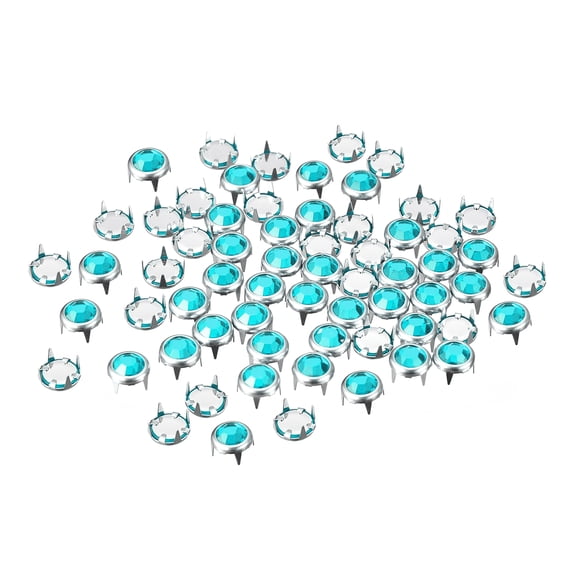 200Pack 6mm Rhinestone Stud Refills Embellishment Decorative Rivets Light Blue