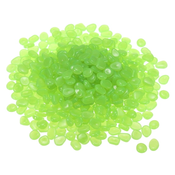 Uxcell 200Pack Glow Rocks 8-11mm Decoration Pebbles Luminous Stones Decor Green